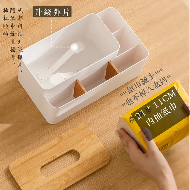 【品屋】多功能紙巾收納盒(遙控器收納 面紙收納盒 多功能收納盒 衛生紙收納 大號 桌上收納盒 衛生紙巾盒)