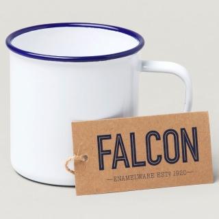 【Falcon】獵鷹琺瑯 馬克杯 茶杯 水杯 琺瑯杯 350ml 藍白