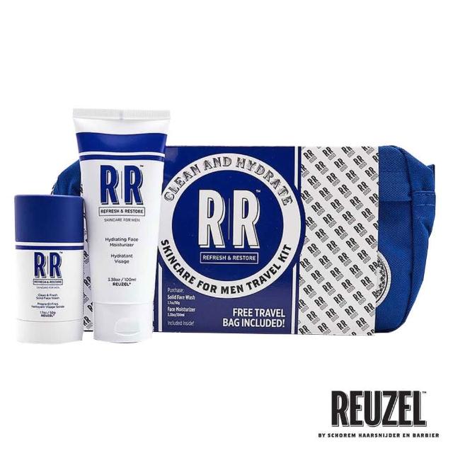 【REUZEL】清新淨化臉部保養經典盥洗包組(清新淨化潔顏棒 50g+明星速效保濕乳霜 100ml)