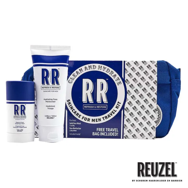 即期品【REUZEL】清新淨化臉部保養經典盥洗包組(清新淨化潔顏棒 50g+明星速效保濕乳霜 100ml)