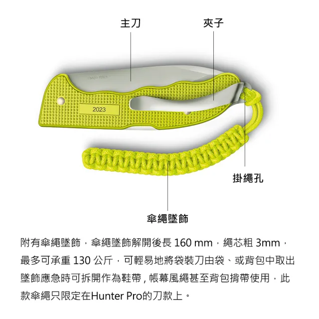 【VICTORINOX 瑞士維氏】4用2023年ALOX Hunter Pro限量金屬殼136mm(電光黃)