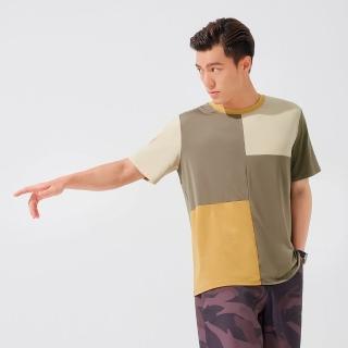 【OB 嚴選】清涼關係學冰咖啡紗配色拼接短袖上衣 《KL1323》