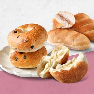【真誠食】女子麥面包餡美式貝果100克x14包(贈冰心維也納麵包7包)