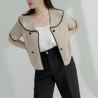 【OB 嚴選】雲朵自訂款花呢短版小香上衣外套 《EA3492》
