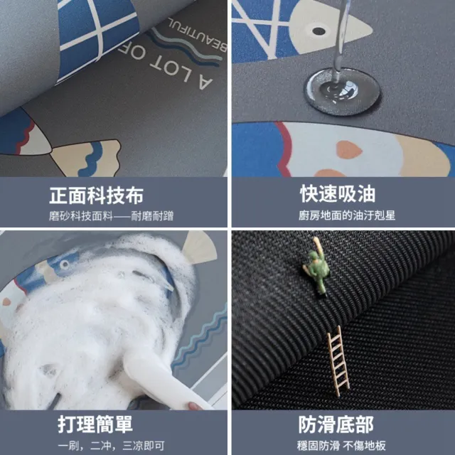 【Zhuyin】吸水防油硅藻土廚房軟墊 買大送小套裝(軟式珪藻土 吸水踏墊 防滑地墊 吸水踏墊)