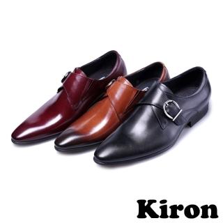 【Kiron】尖頭皮鞋/時尚尖頭歐版搭釦個性商務皮鞋-男鞋(3色任選)