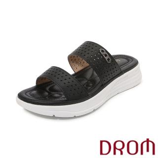 【DROM】厚底拖鞋 編織拖鞋/典雅編織刻紋舒適厚底經典拖鞋(4色任選)