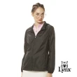 【Lynx Golf】女款輕量防風拉鍊口袋異材質剪接設計質感山貓膠標可收式連帽長袖外套(二色)