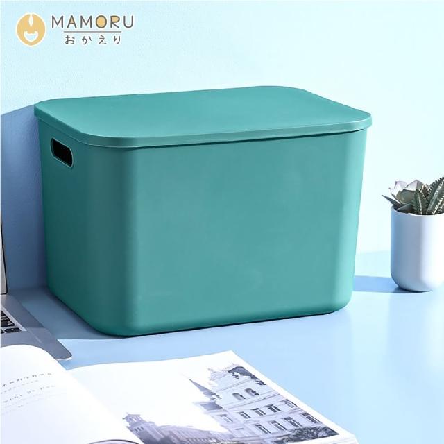 【MAMORU】撞色帶蓋收納盒-24L加高-3入組(收納箱 收納籃 居家用品 浴室收納 置物盒 儲物箱 整理箱 整理盒)