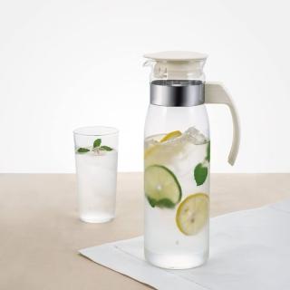 【臺隆手創館】HARIO日本製耐熱玻璃冷水壺1400ml/RPLN-14-OW(白色/灰色)