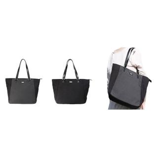 【SNOW.bagshop】托特包大容量可A4資料夾購物袋(手提防水杜邦抗刮尼龍布+100%牛皮革材質男女適