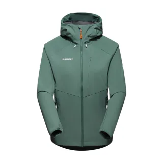 【Mammut 長毛象】Ultimate Comfort SO Hooded Jacket W 經典軟殼連帽外套 深玉石綠 女款 #1011-01960