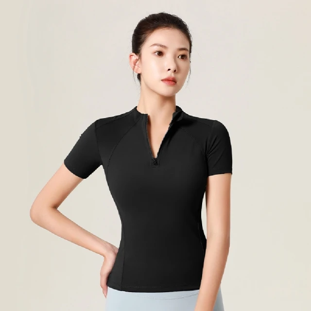 米蘭精品 瑜珈服運動上衣(彈力塑型收腰拉鍊瑜珈女運動服4色74em20)