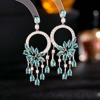 【巴黎精品】現貨+預購 鋯石耳環925純銀耳針(圓環水滴流蘇生日母親節禮物女飾品p1bk90)