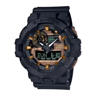 【CASIO 卡西歐】G-SHOCK 農家橡樹金屬質感雙顯電子錶(GA-700RC-1A)
