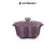 【Le Creuset】琺瑯鑄鐵鍋山茶花鍋20cm(水晶紫-鋼頭-內鍋白)