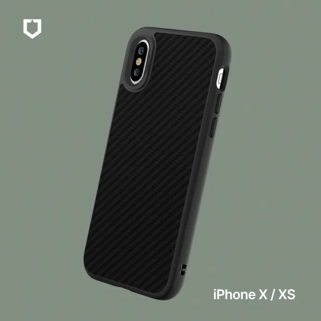 【RHINOSHIELD 犀牛盾】iPhone X/XS/XR/XS Max SolidSuit 碳纖維紋路防摔背蓋手機殼(獨家耐衝擊材料)