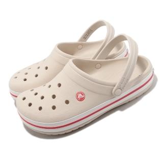 【Crocs】涼鞋 Crocband Clog 男鞋 女鞋 米白 紅 洞洞鞋 布希鞋 情侶鞋 鱷魚鞋 透氣(110161AS)