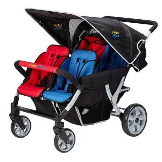 【Familidoo 法米多】Funmidoo DSJ04FRL+四人座嬰幼兒手推車(幼兒園 託嬰中心御用推車 多胞胎多寶家庭)