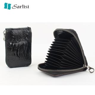 【Sarlisi】泰國進口真皮錢包男款高檔卡包鱷魚皮卡片包商務拉鏈男士風琴證件包