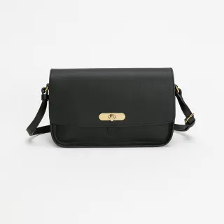 【ZODENCE 佐登司】RENEE進口真皮水滴釦長型斜背包(黑)