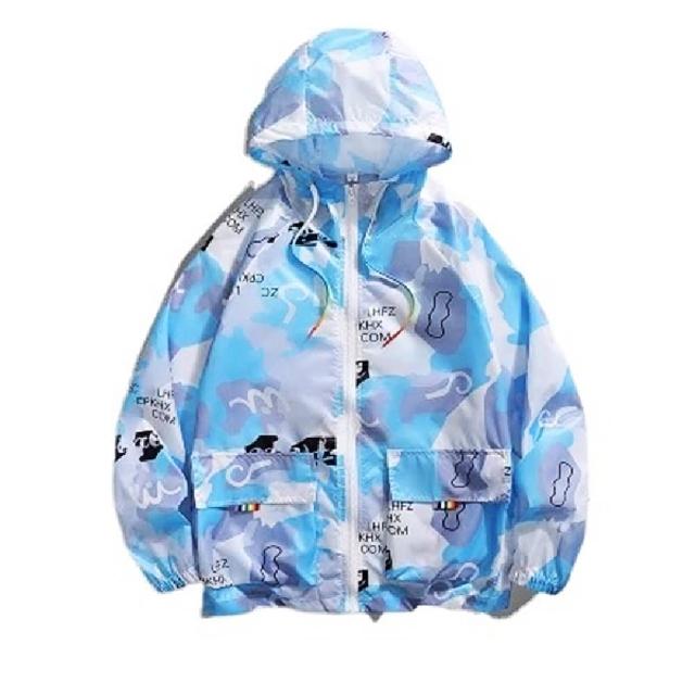 【巴黎精品】現貨+預購 防曬外套情侶夾克(塗鴉設計連帽防曬男女外套3色a1bq18)