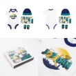 【NIKE 耐吉】包屁衣禮盒 Jordan 童裝 寶寶 新生兒 塗鴉 滿月禮 毯子 短袖 四件組(JD2233008NB-001)