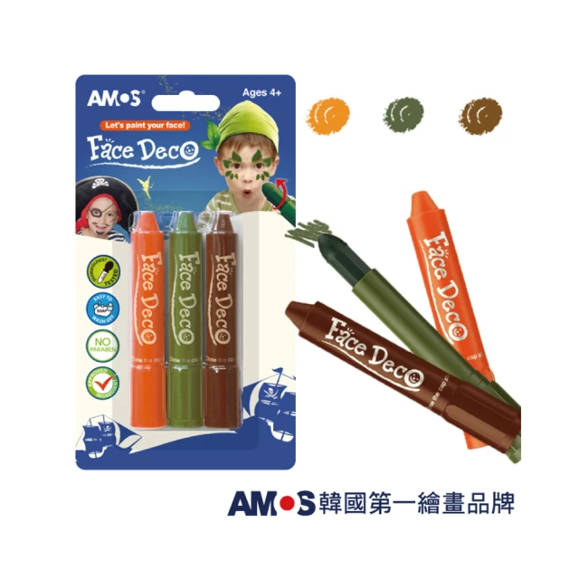 韓國 AMOS 阿摩斯 人體彩繪棒 3色 /組 大地色 FD5B3B