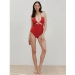 【SeasonsBikini】正韓製紅色連身綁帶泳衣-KSS03(綁帶泳衣連身泳衣)
