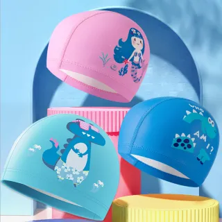 【SWIMFLOW】兒童PU塗層泳帽 多款可選(泳帽 PU 戲水 游泳 玩水 兒童 游泳用品)