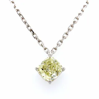 【BRILLMOND JEWELRY】天然黃彩鑽 GIA 1克拉 PT950鉑金 經典鑽墜(FANCY YELLOW/VS2 全PT950鉑金)