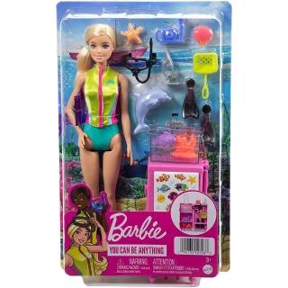 【MATTEL 美泰兒】芭比海洋生物學家玩具套裝