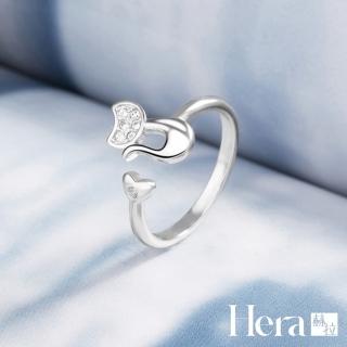 【HERA 赫拉】ll現貨ll鑲鑽可愛萌貓開口戒指(飾品)