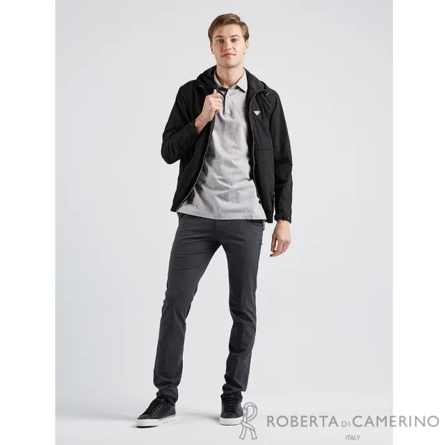 【ROBERTA諾貝達】男裝 韓國素材 休閒活力連帽夾克(黑)