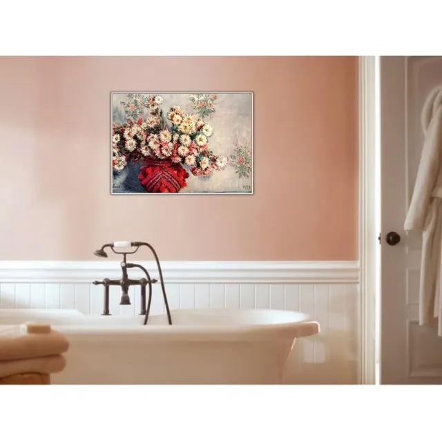 《菊花》莫內Monet．印象派畫家 世界名畫 經典名畫 風景油畫-白框40x60CM