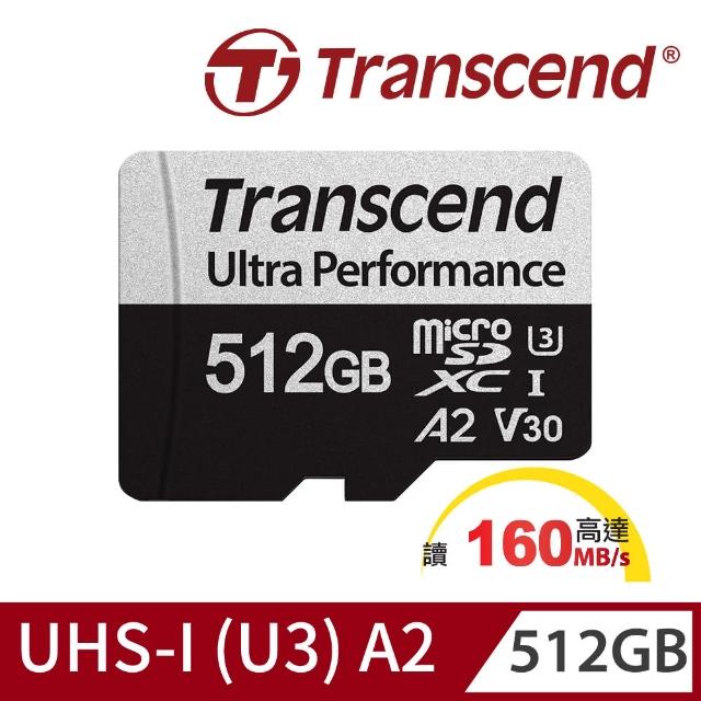 【Transcend 創見】USD340S microSDXC UHS-I U3 V30/A2 512GB 記憶卡(TS512GUSD340S附轉卡  包裝隨機出貨)