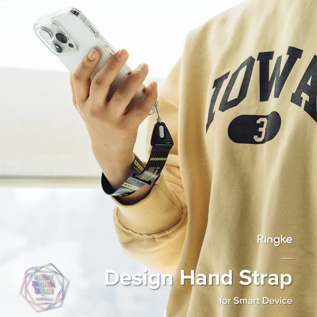 【Ringke】Design Hand Strap 寬版手腕掛帶 2023新款 黑尺 危險 藍 黃 紅 黑(多用途寬版手腕掛帶 / 掛繩)