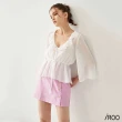 【iROO】單邊唇口袋粉短裙