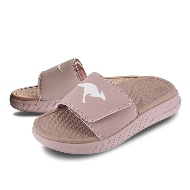 【KangaROOS】女 HYPER SLIDE 厚底 增高 Q彈避震 舒適涼拖鞋(粉-KW31923)