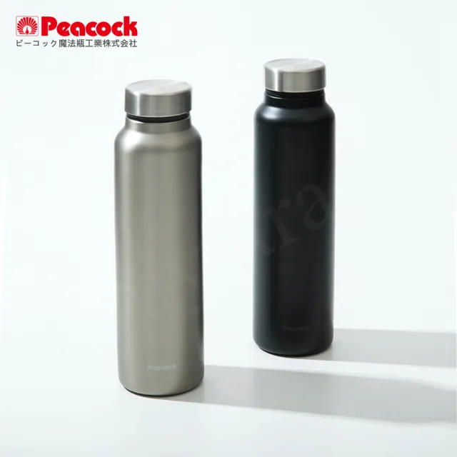 【Peacock 日本孔雀】商務休閒 不鏽鋼保冷保溫杯400ML-消光黑(輕量化設計)(保溫瓶)