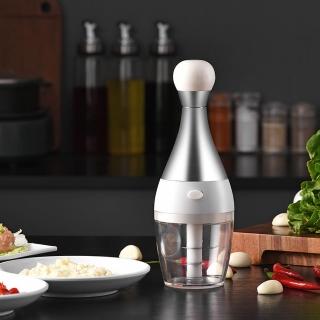 【PUSH!】廚房用品304不銹鋼蒜泥絞蒜器半自動攪蒜搗碎工具(壓蒜泥器D308)