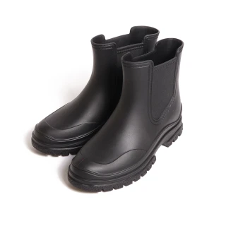 【KOKKO 集團】晴雨兩穿質感霧面短筒雨靴(黑色)