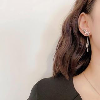 【BBHONEY】輕奢水晶花朵耳環 耳針(韓風飾品)