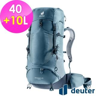 【deuter】AIRCONTACT LITE拔熱式透氣揹包40L+10L(3340123霧藍/長途登山包/自助背包客/休閒旅遊包)