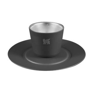 【Stanley】晨光時刻 雙層不鏽鋼濃縮咖啡杯盤組 消光黑 10-10838-016(10-10838-016)