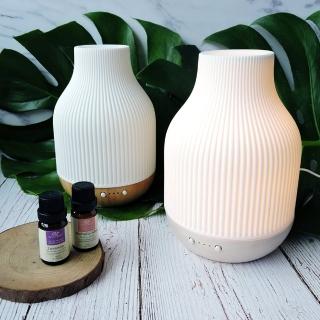 【Life shop】白玉條紋橡木/竹子底座香薰機/180ml(加濕器 香氛機 水氧機)