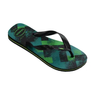 【havaianas 哈瓦仕】拖鞋 男鞋 女鞋 夾腳拖 國旗 方格 漸層 Brasil Fresh 黑藍綠 4145745-7662U(哈瓦士)