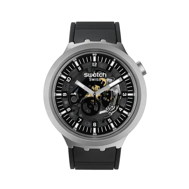 SWATCH】AZURE BLUE DAZE 大錶面金屬手錶/男錶/女錶/瑞士製造SB07S106