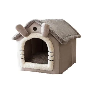 【Dido pets】房子型 可拆洗絨毛寵物睡窩(PT156)
