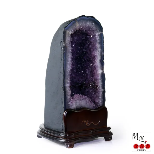開運方程式】稀有超深洞聚財型鈦晶共生紫水晶洞JU298(15.5kg紫晶洞